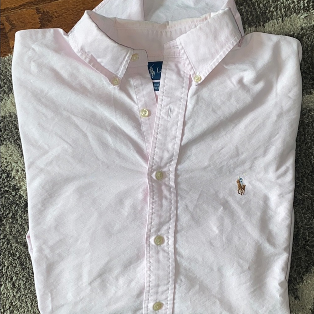 Ralph Lauren l/s pink oxford- size 17 32/33 $18